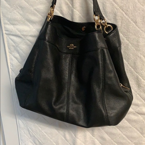 Large leather Coach purse - Picture 2 of 7